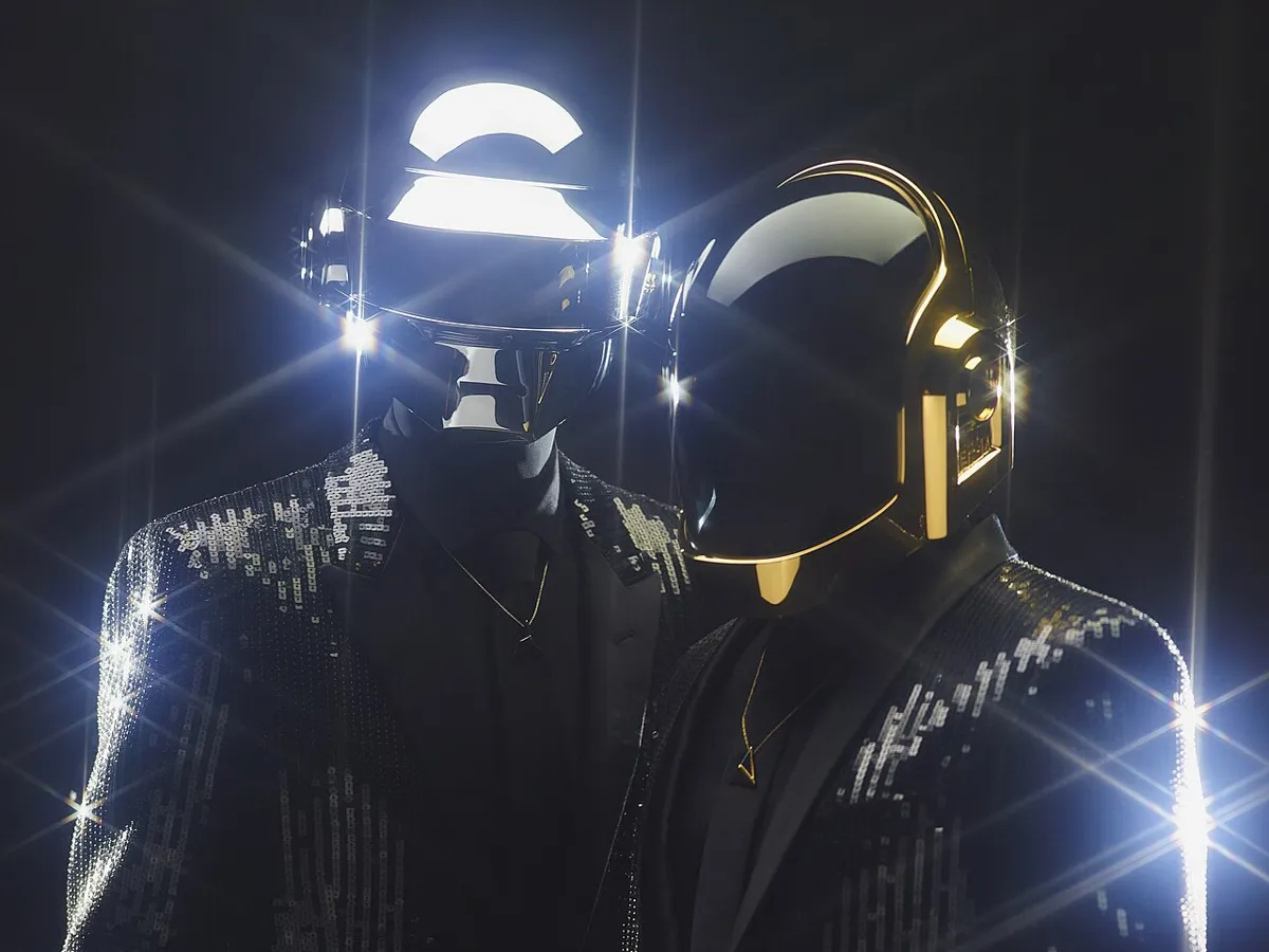 Daft Punk in 2013, two figures in helmets