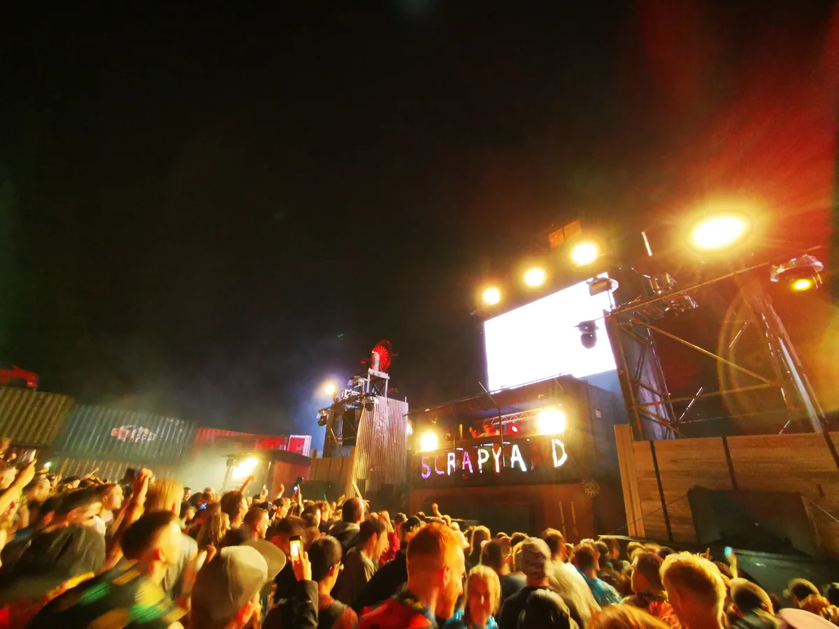 Industrial Scrapyard stage scenery at Boomtown in 2019