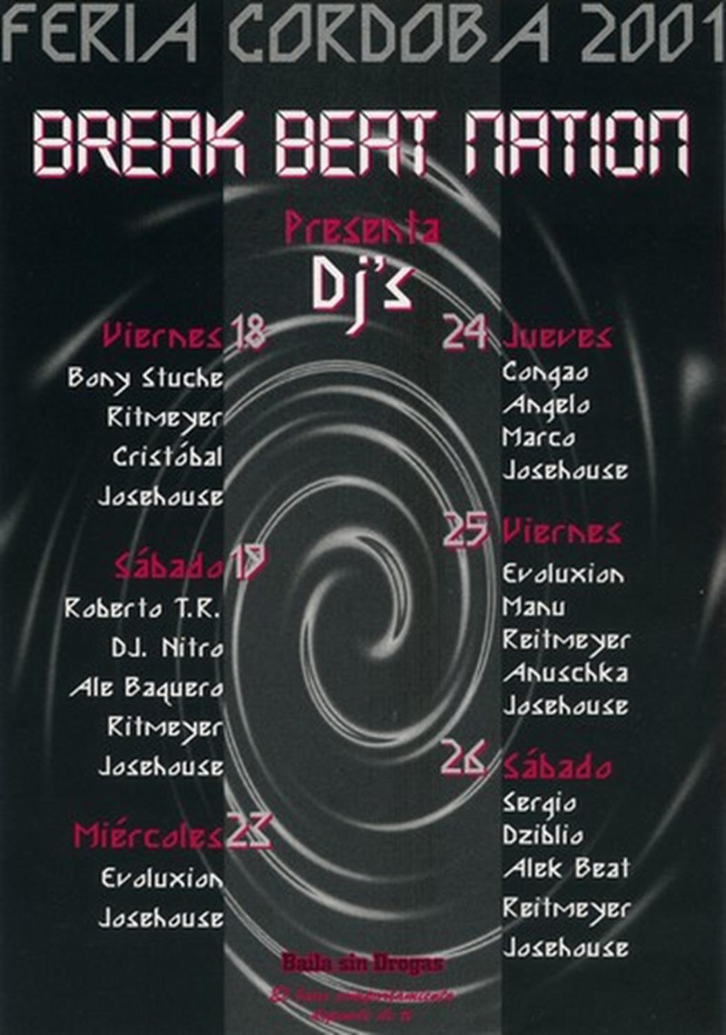 Break Beat Nation event flyer from Córdoba in 2001