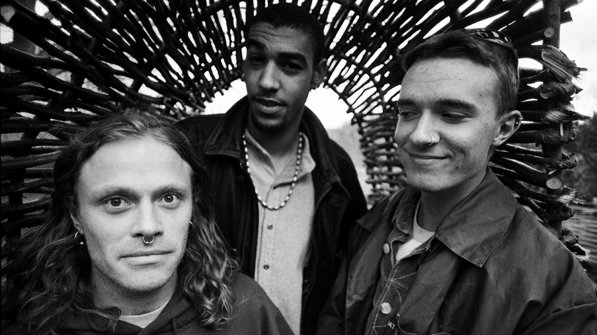The Prodigy photographed as a trio in Essex in 1992