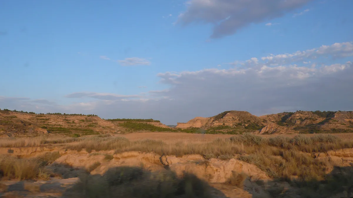 Dry exposed landscape in the Monegros region of Aragón
