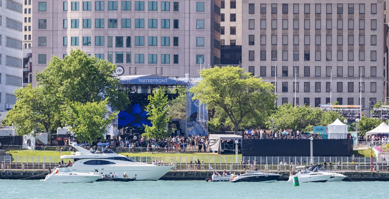 Movement Music Festival filling Hart Plaza in Detroit during the 2026 event