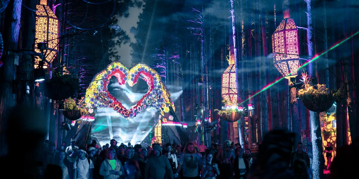 Festival-goers at Electric Forest in Rothbury, Michigan, in July 2018